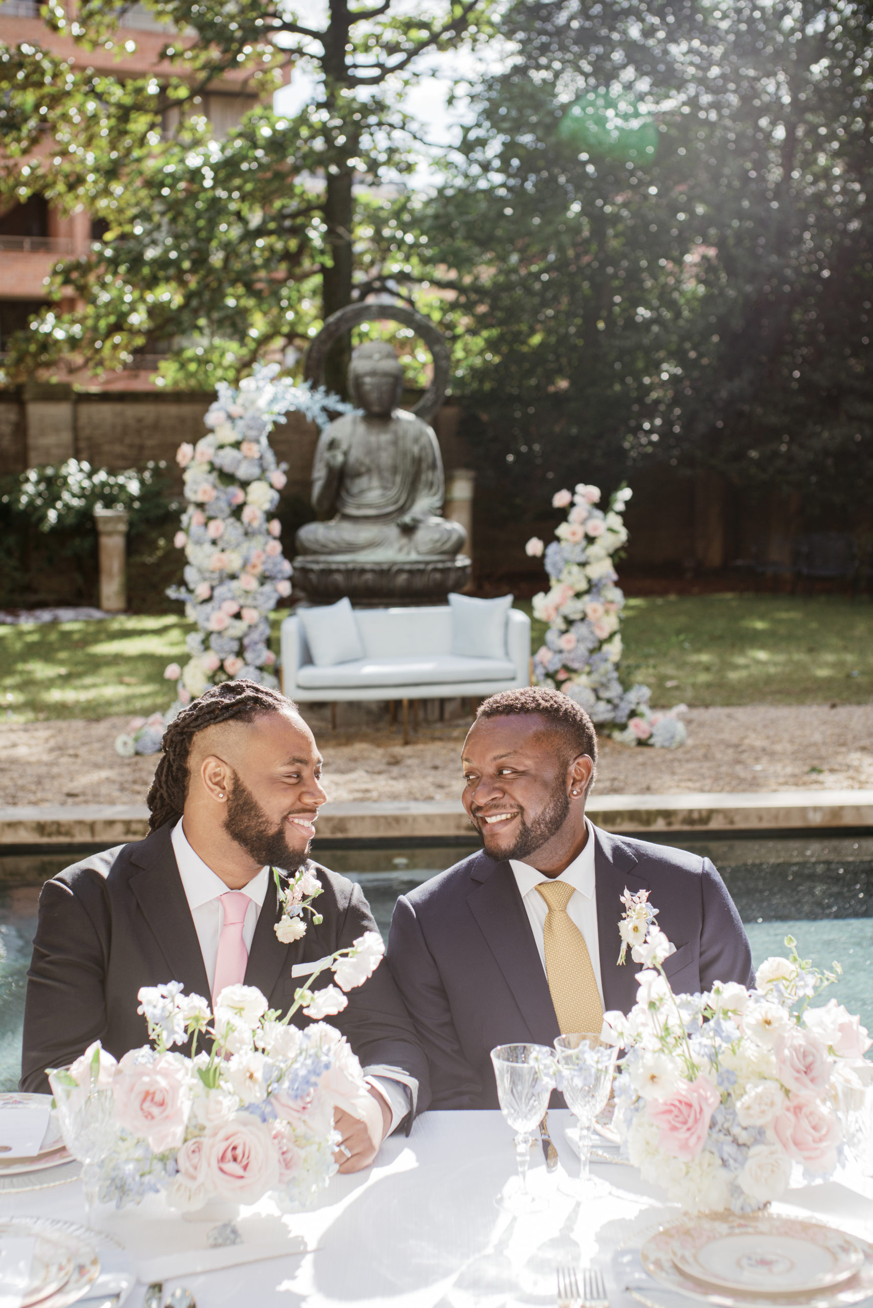 Gay couple during their wedding day