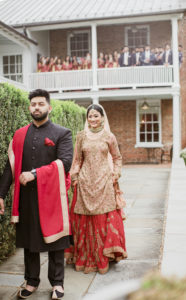 Indian Couple during their first look on their wedding day