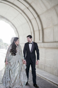 Couple during their first looks before the wedding ceremony 